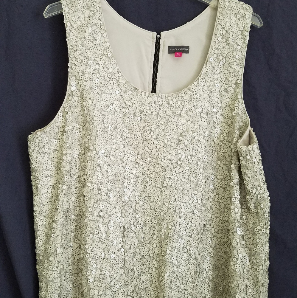 Vince Camuto Sequin Top with Back Zip - XL